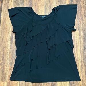 Elegant Black Ruffled Top